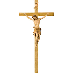 Cristo Pisa en cruz de roble